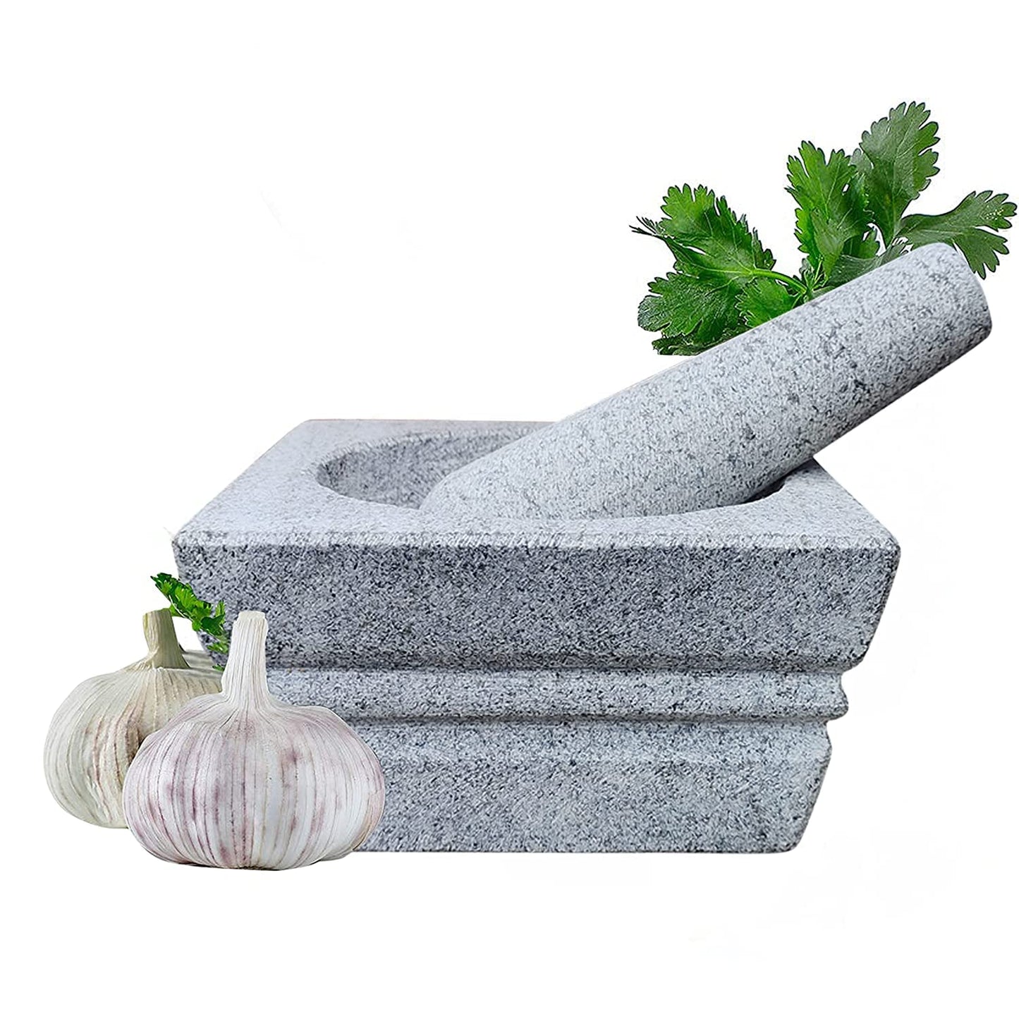 EZAHK Stone Mortar and Pestle Set (5.5 inch) - Grey