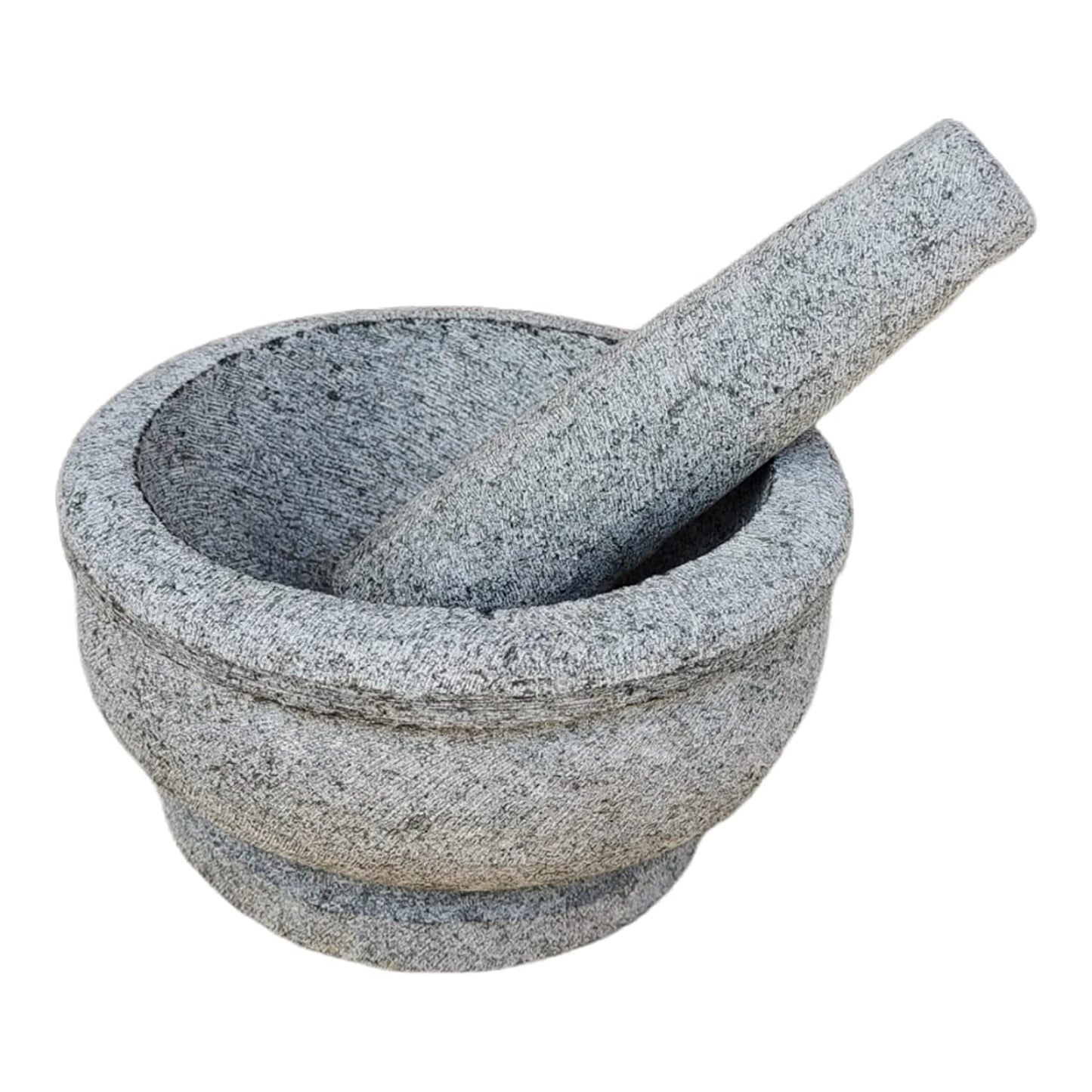 EZAHK Stone Mortar and Pestle Set Bowl unpolished (8 IN) Big Size