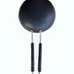 EZAHK Iron Fry Pan 7cm Diameter with 13cm Long and 2 mm Thick Iron Handle (Black)
