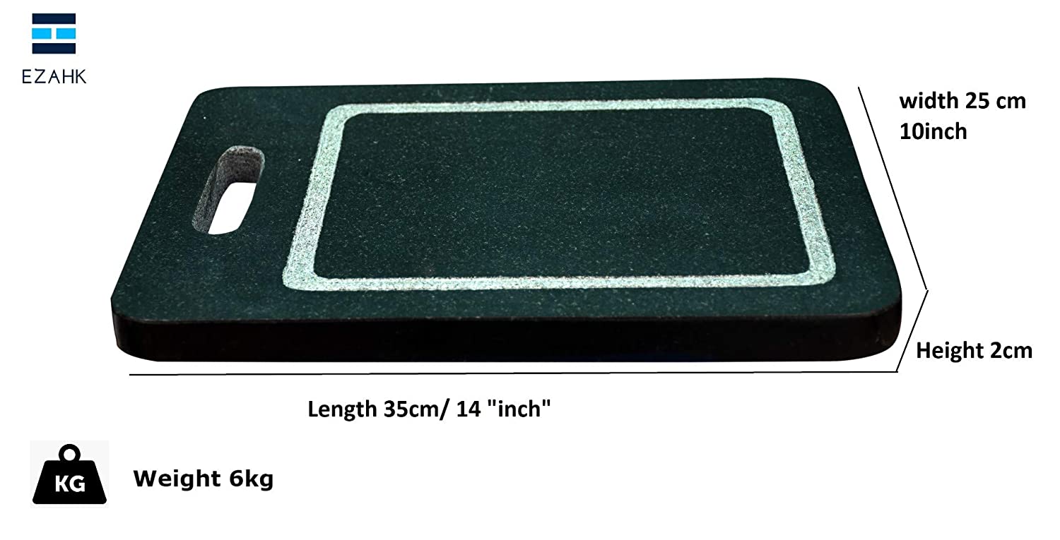EZAHK Black Granite Stone Cutting Board Size (14x10 in Large), Chopping Board with Holder