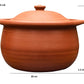 EZAHK Handmade Clay Earthen Kadai Pot with Lid Brown (1.5 L)