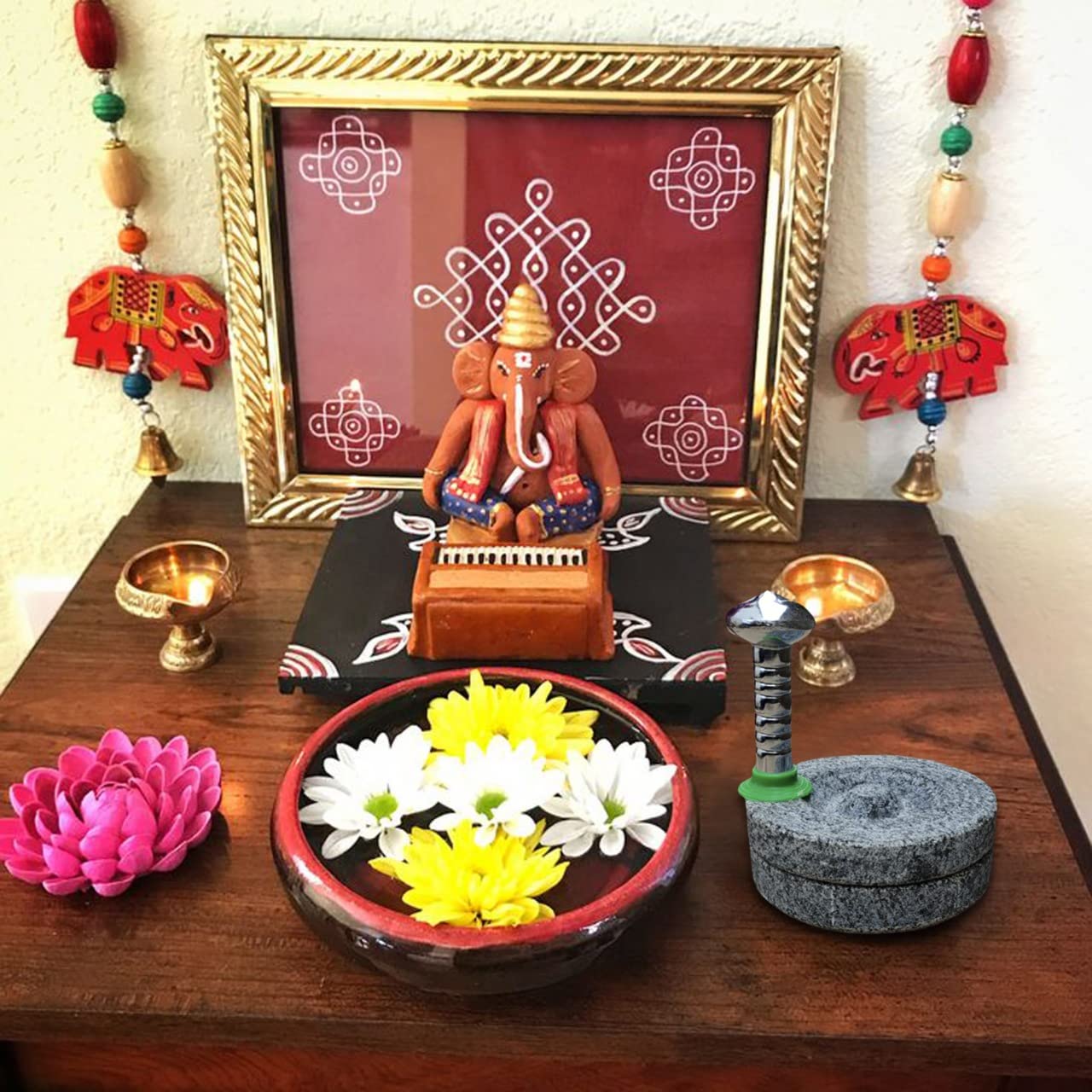 EZAHK Miniature Stone Chakki for Kids Toy,Gift,Vastu,Home Decor,Only For Pooja Purpose(Width 4 inch) Small Size