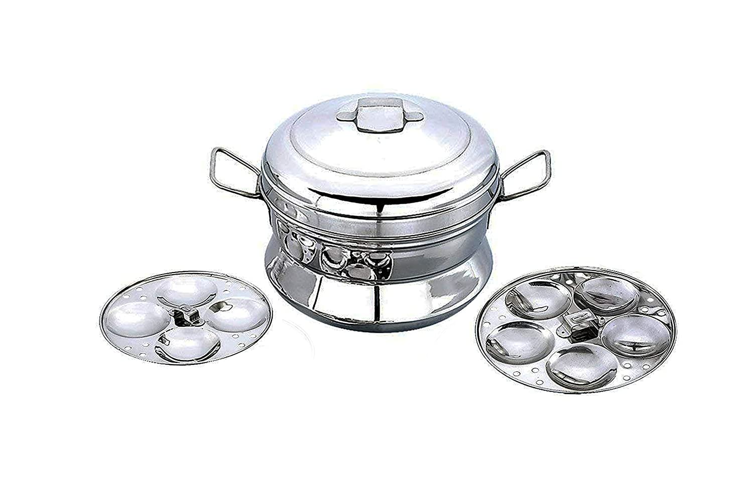 EZAHK Idly Maker/Cooker/Steamer/satti (25 Pot) Silver