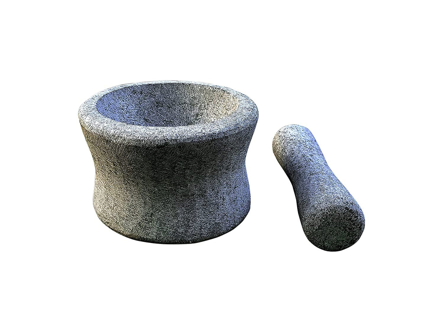 EZAHK Stone Mortar and Pestle Set Large Size (15 cm) Grey