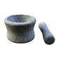 EZAHK Cylindrical unpolished Stone Mortar and Pestle Set (6 in)