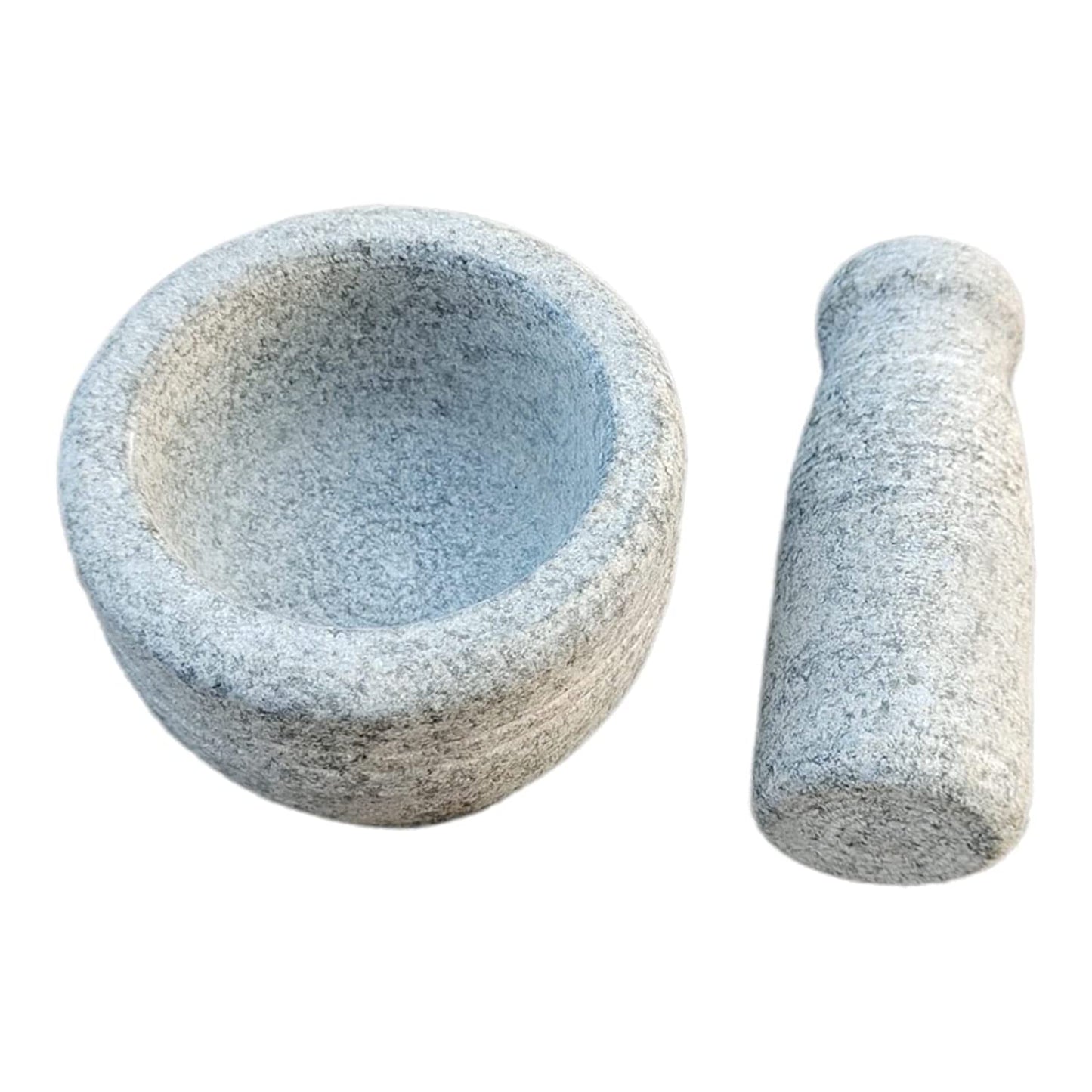 EZAHK Stone Pestle and Mortar Set, Okhli, Khalbatta, Kharal, Mixer, Natural & Traditional Grinder Musal (4 inch) Small Size