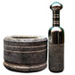 EZAHK Mortar and Pestle Set with Stainless Steel Handlle (6 inch)