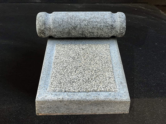 EZAHK Stone Ammikallu (Length - 11 Inch, Width - 7 Inch) Grey