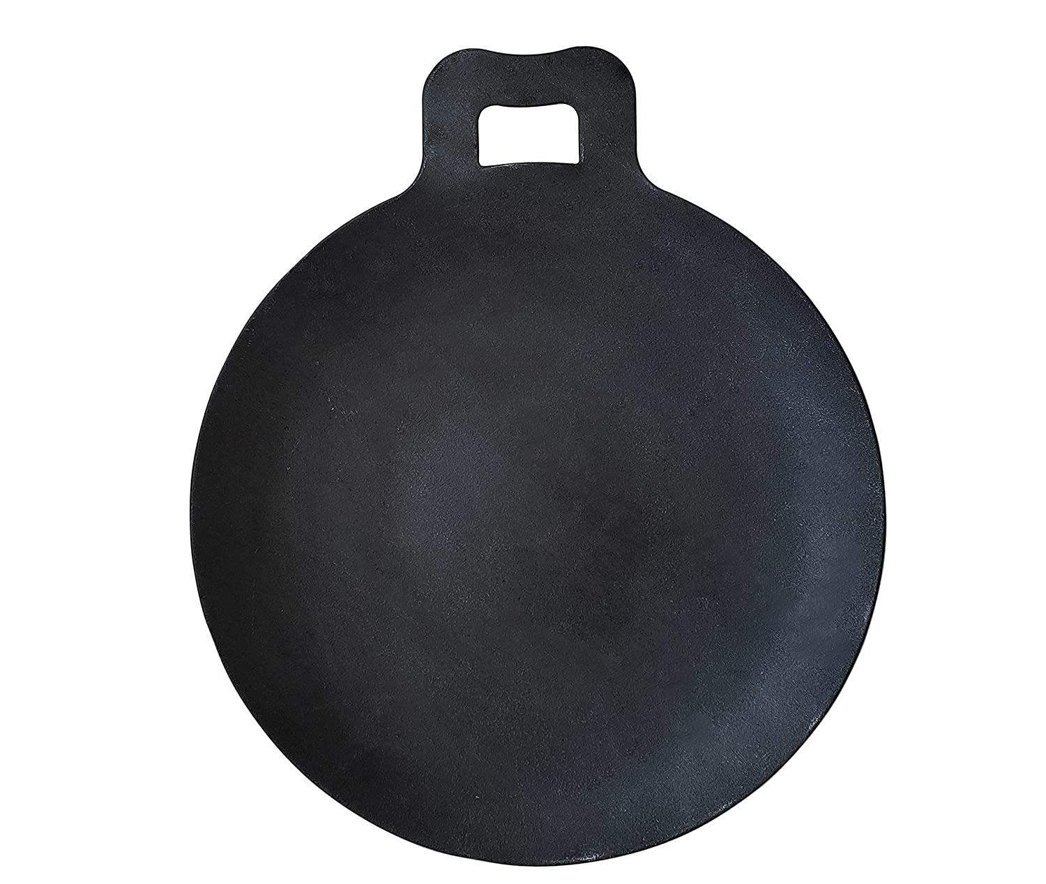 EZAHK Iron Dosa Tawa/ Iron Dosa Kallu Cookware/Large Size Dosa Iron Tawa - 14 Inch with Handle Export Quality (Black)