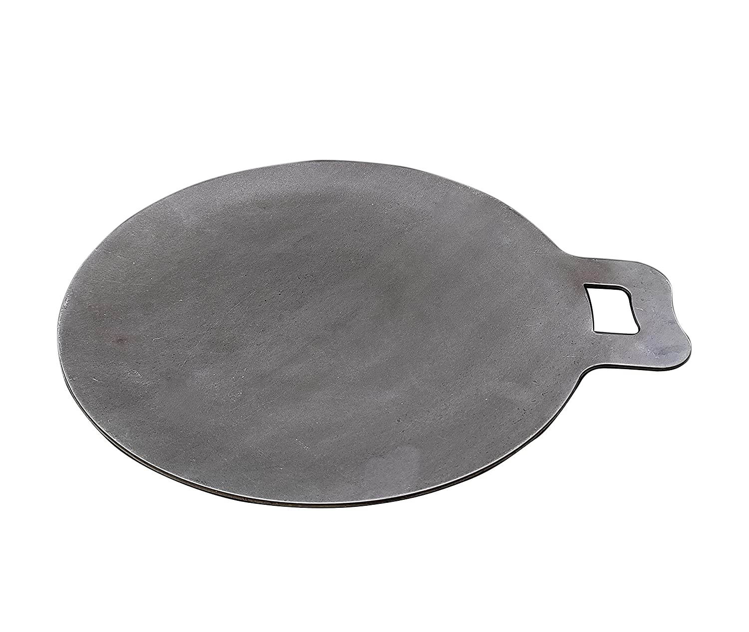 EZAHK Iron Dosa Tawa/ Iron Dosa Kallu Cookware/Large Size Dosa Iron Tawa - 14 Inch with Handle Export Quality (Black)