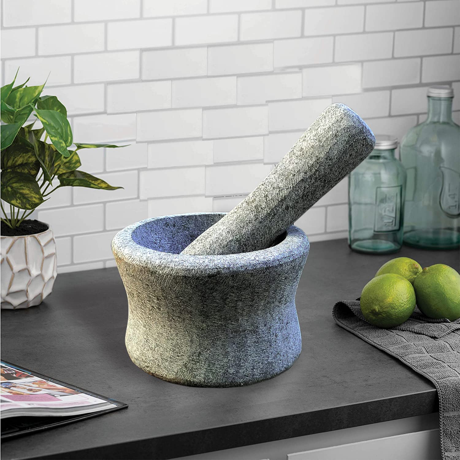 EZAHK Stone Mortar and Pestle Set (5.5 in)