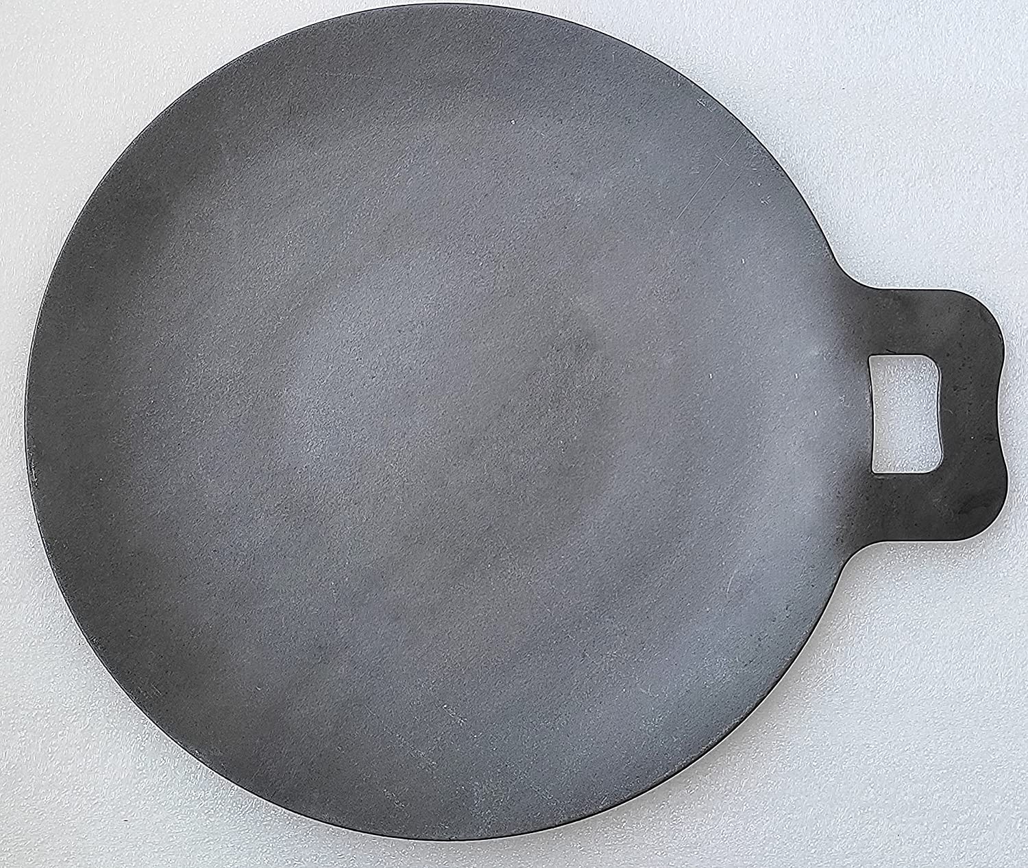 EZAHK Iron Dosa Tawa/ Iron Dosa Kallu Cookware/Large Size Dosa Iron Tawa - 14 Inch with Handle Export Quality (Black)