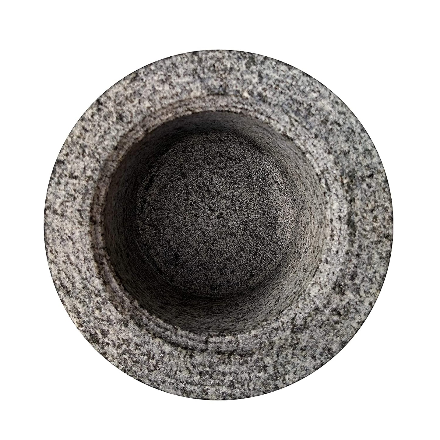 EZAHK Stone Mortar and Pestle Set Large Size (14 cm) Grey