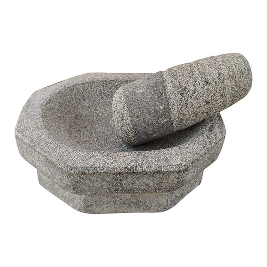 EZAHK Kalvam Grinding Stone , Mortar and Pestle (8 x 6 inch 6 kg, Brown)