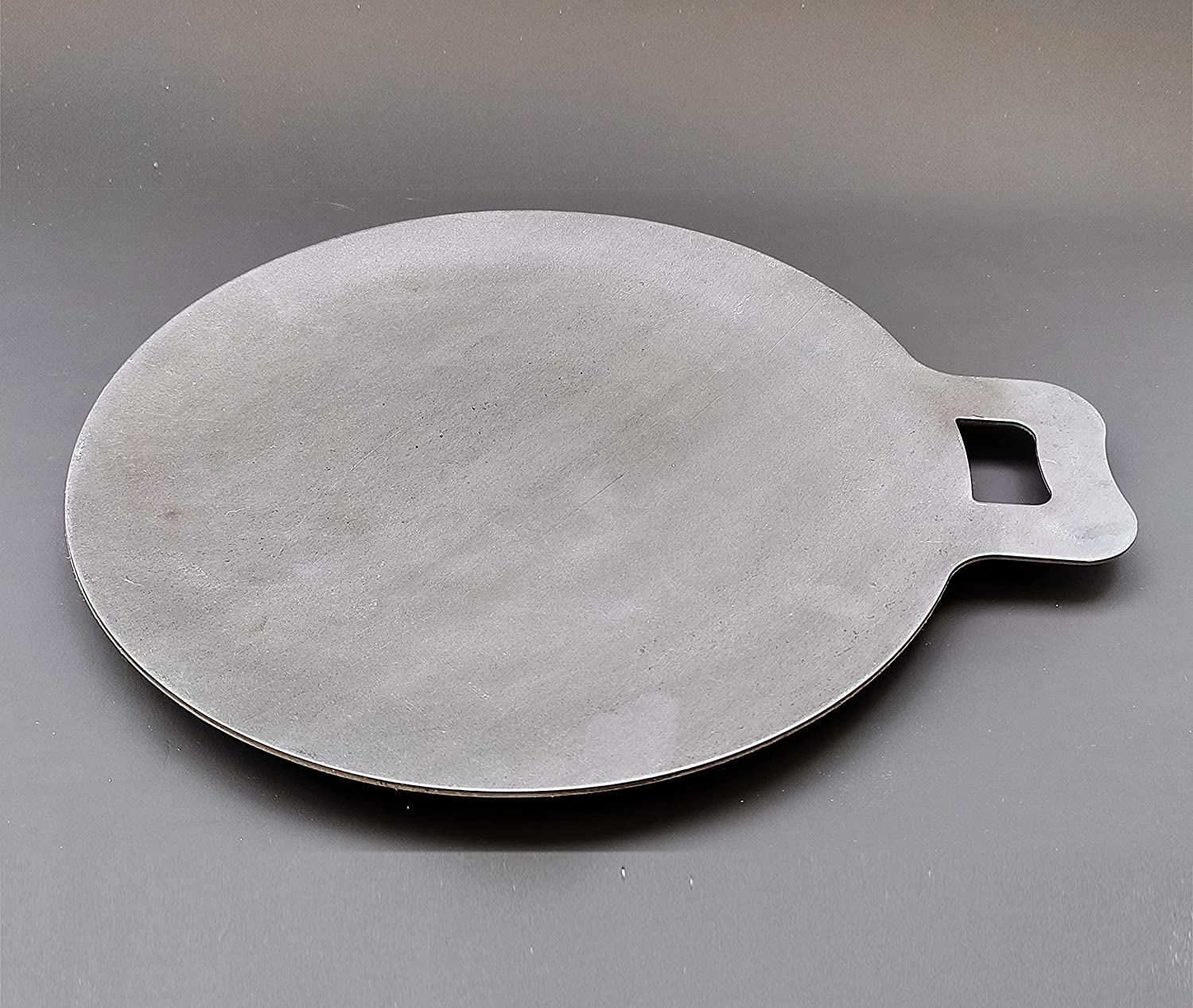 EZAHK Iron Dosa Tawa/ Iron Dosa Kallu Cookware/Large Size Dosa Iron Tawa - 14 Inch with Handle Export Quality (Black)