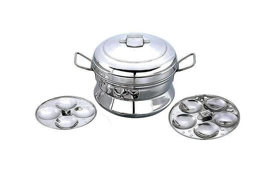 EZAHK Stainless Steel Idly Maker/Cooker/Pot/Boiler/Panai(18 IDLY 4 Plates) for Kitchen
