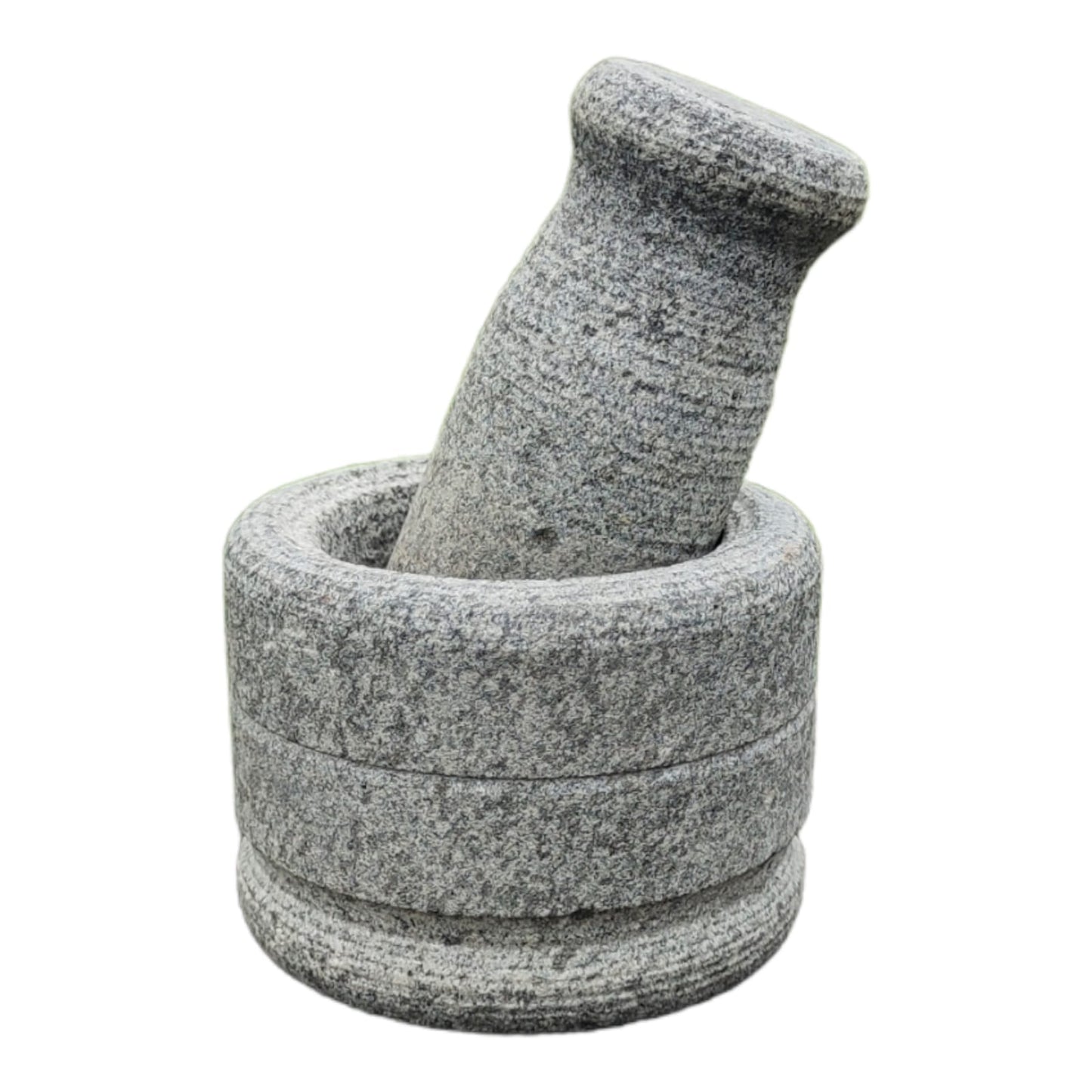 EZAHK Zaina Stone Mortar and Pestle Sets - Okhli, Heavy Duty Stone, Natural Grinder and Musal, Khalbatta, Well Design for Kitchen Spices, Home, Traditional Iteam (3.5 in)