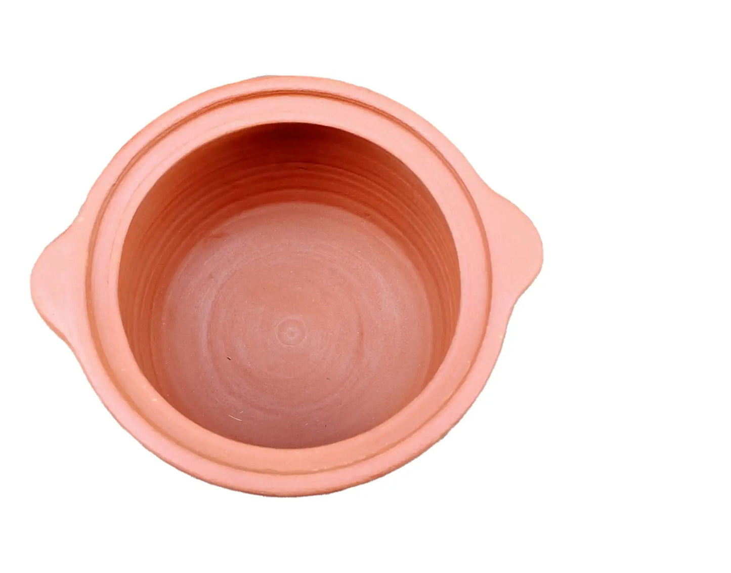 EZAHK Earthen Kadhai, Clay Pot for Cooking, Clay Pottery for Curry Dal Frying Vegetables Pre-Seasoned (2 L)