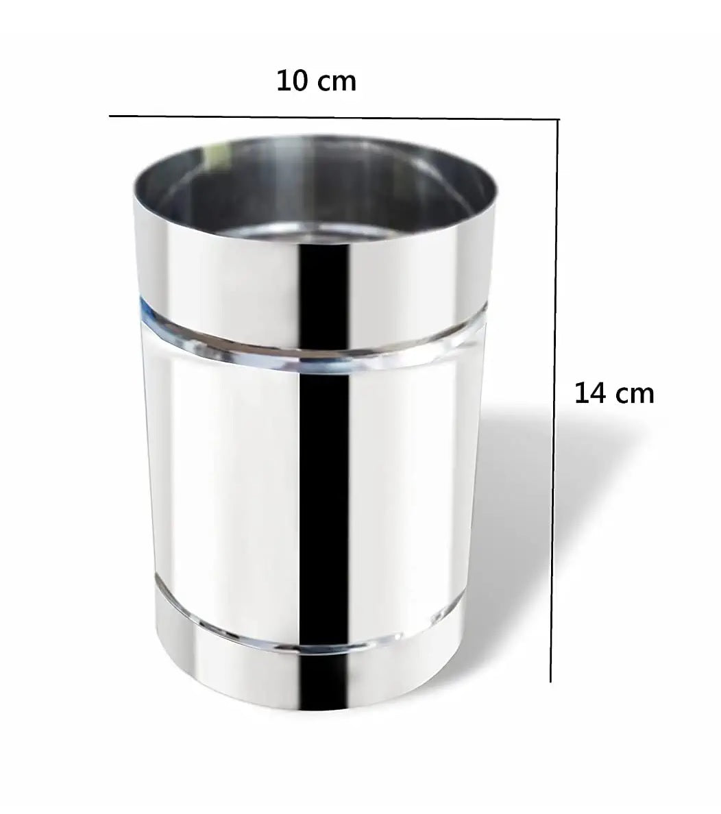 EZAHK Stainless Steel Rice Grains Measuring Pot, Padi Uzhakku, Changazhi, Nira para, Pakka 1 Litre, Large