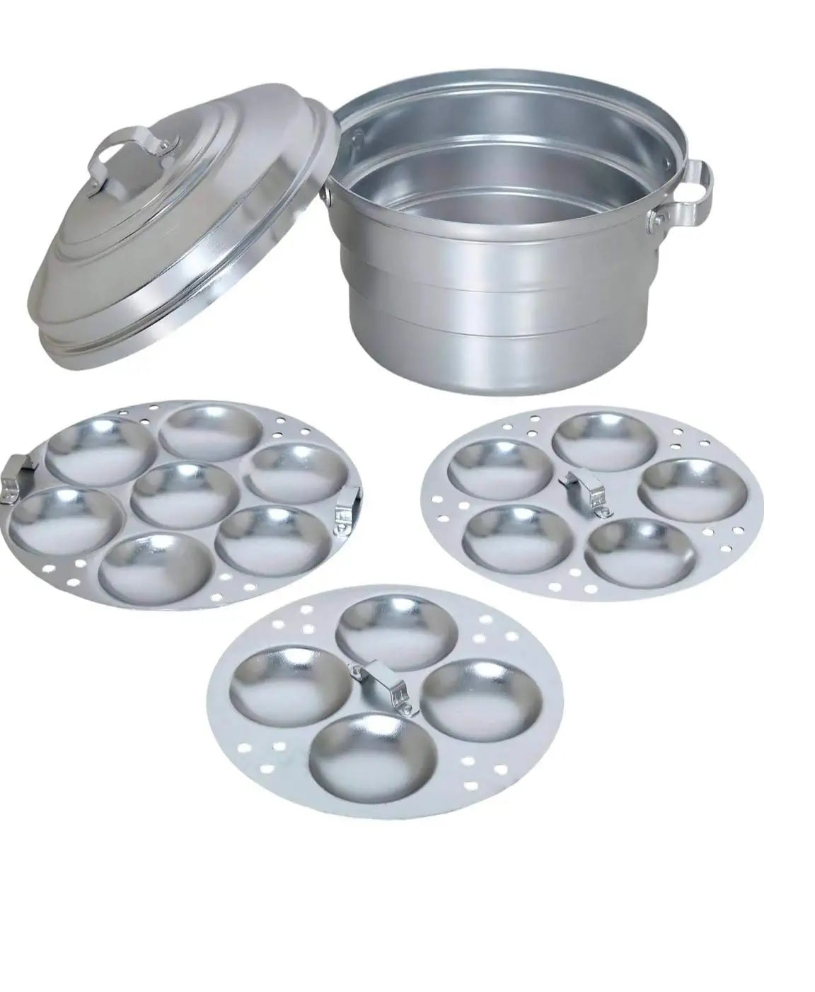 EZAHK Aluminium Idly Maker/Steamer/Cooker/paanai_Wt-1500 Gram (16 IDLY) Silver