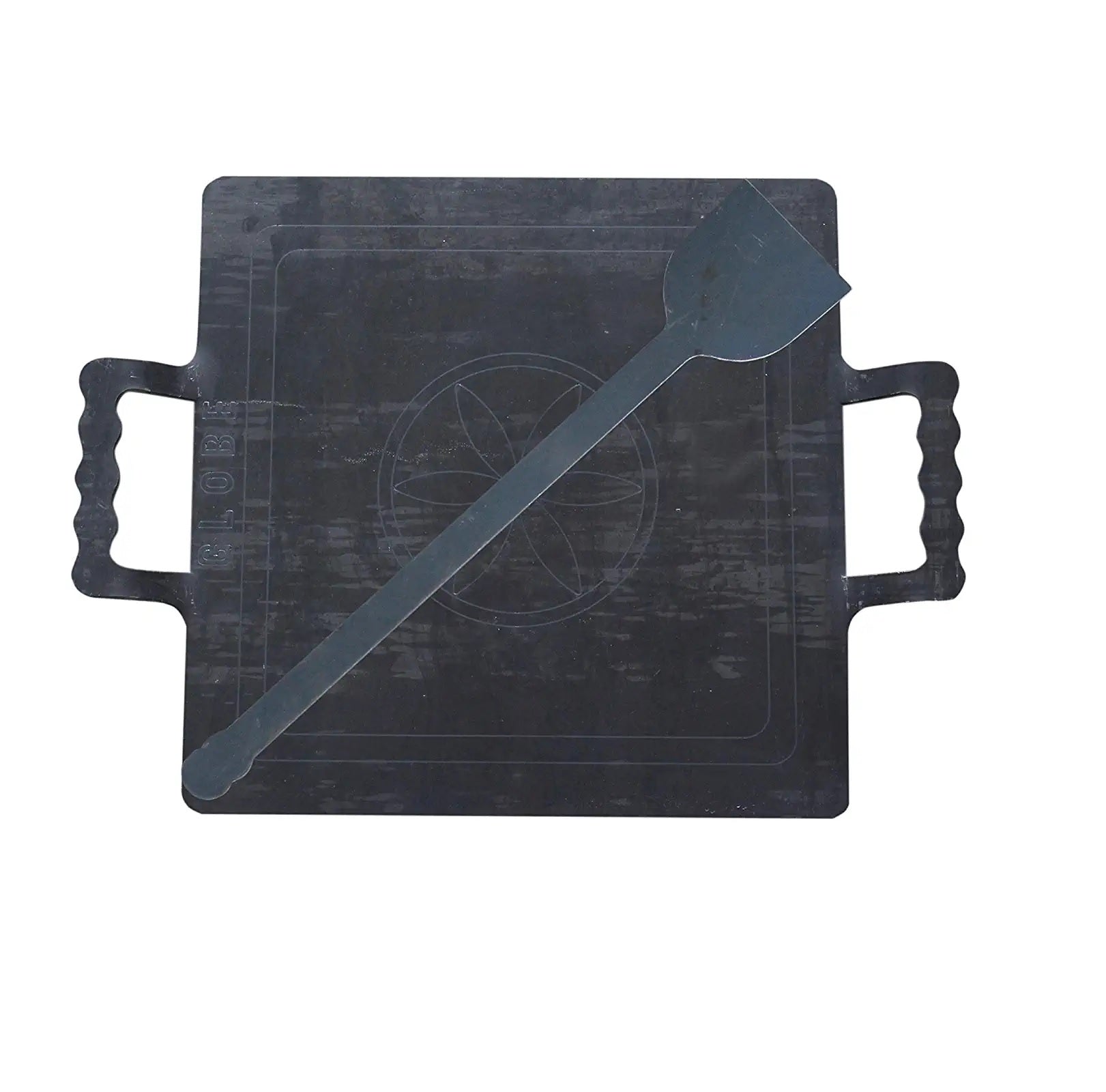 EZAHK Iron Tawa Laser Cutting with Double Handle Dosa/Roti (12IN) (Double Handle Rectangular)