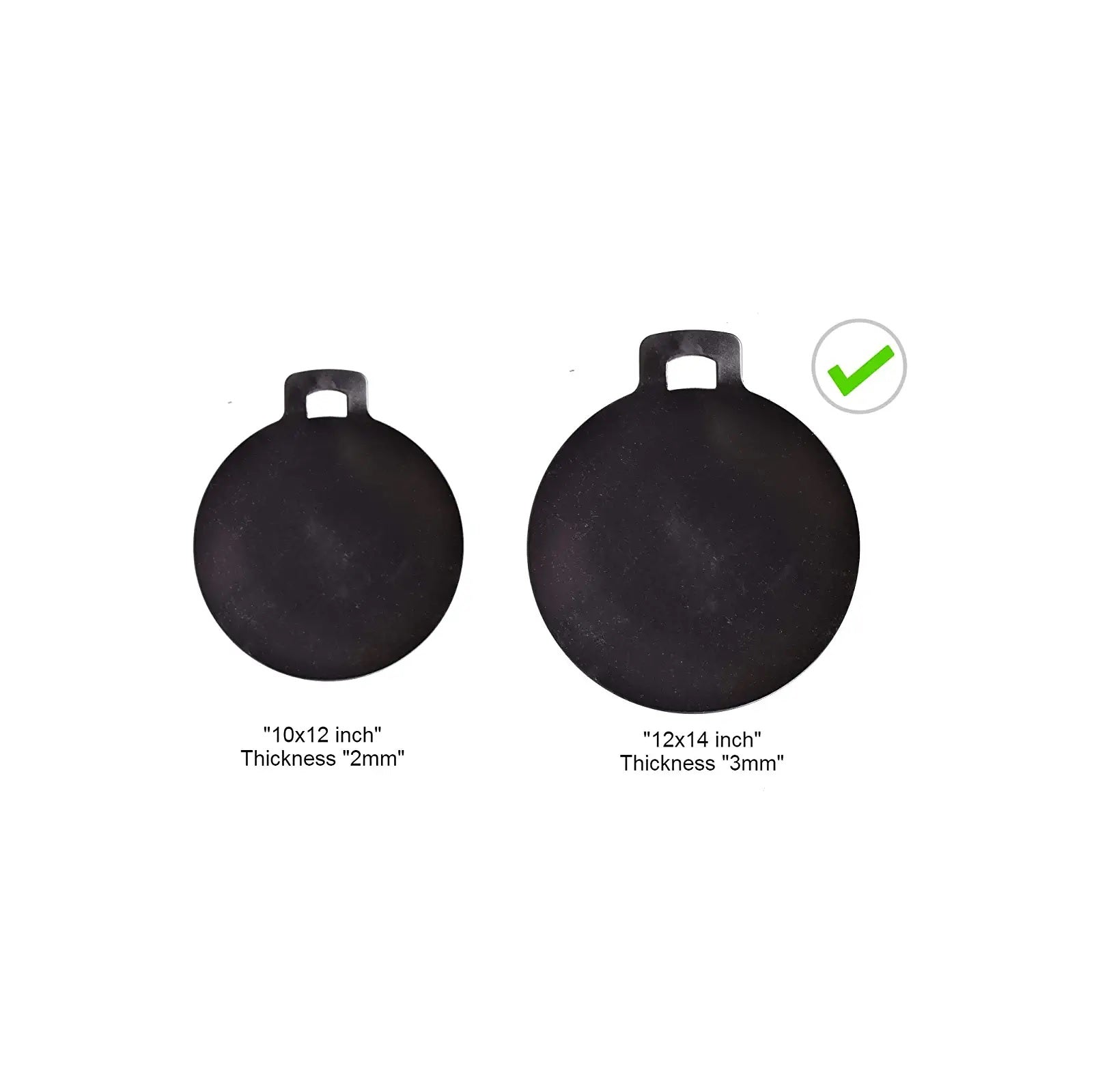 EZAHK Pure Iron Tawa for Roti/Dosa"14 x 12 inch" Thickness"3mm" for Kitchen