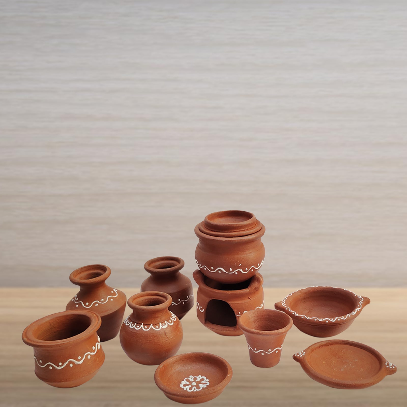 Terracotta miniature sale kitchen set online