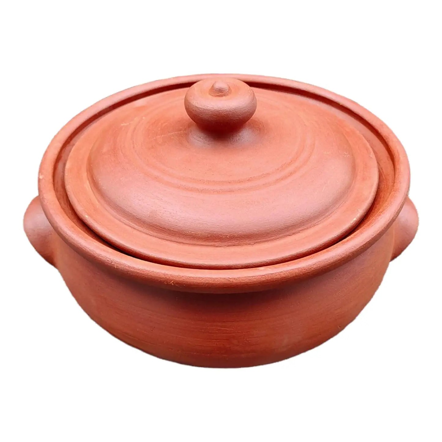 Unglazed Clay Pot for Cooking & Serving With Lid/ Earthen 