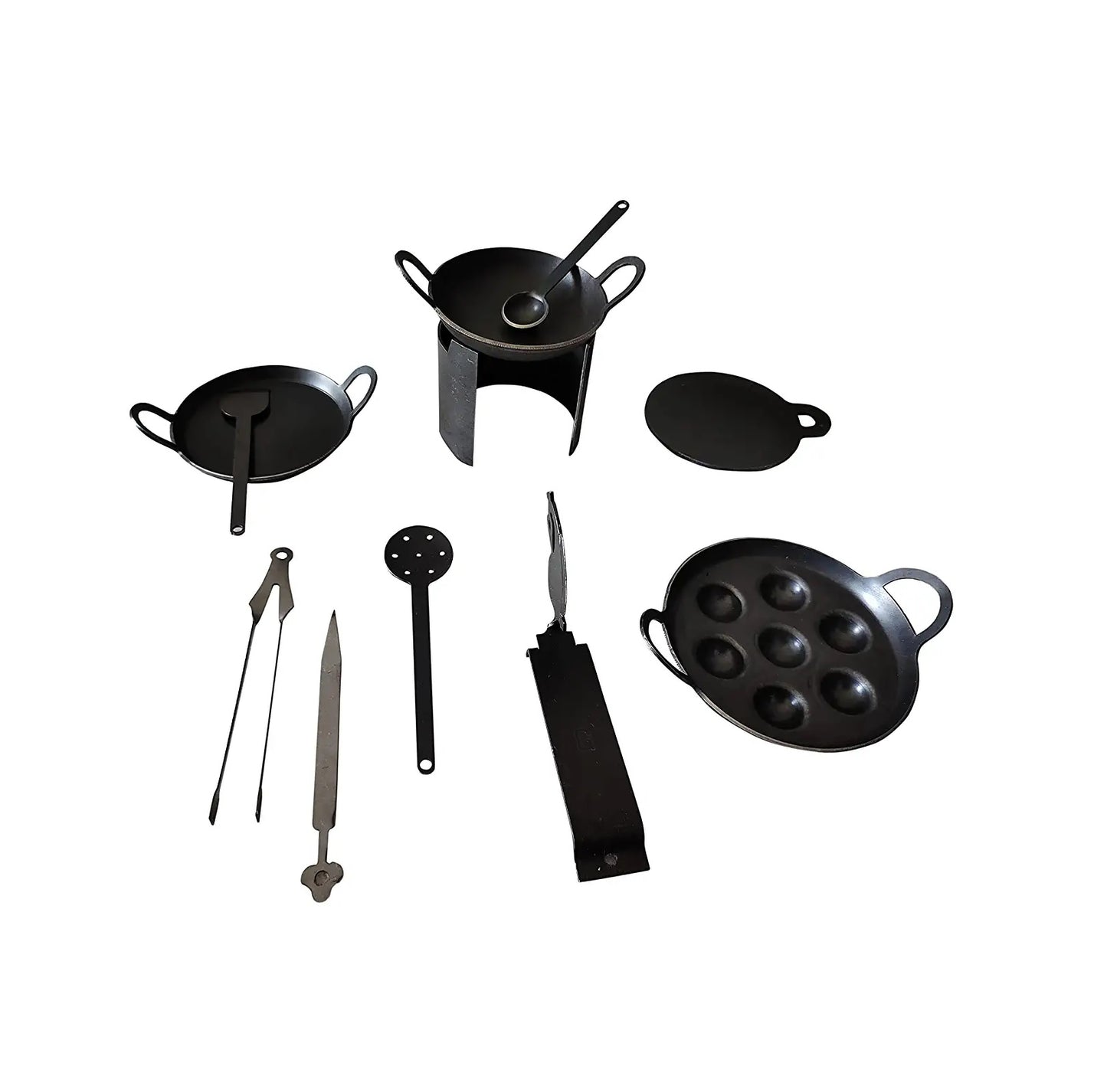 Kipiq Iron Real Miniature Cooking Set for Kids (Set of 12) with Free Apron  - Iron Real Miniature Cooking Set for Kids (Set of 12) with Free Apron .  Buy Kitchen Set