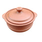EZAHK Earthen Clay Handi with Lid, Clay Pot for Cooking, Curry Dal, Serving, Natural & Traditional (2.5 L) - Brown