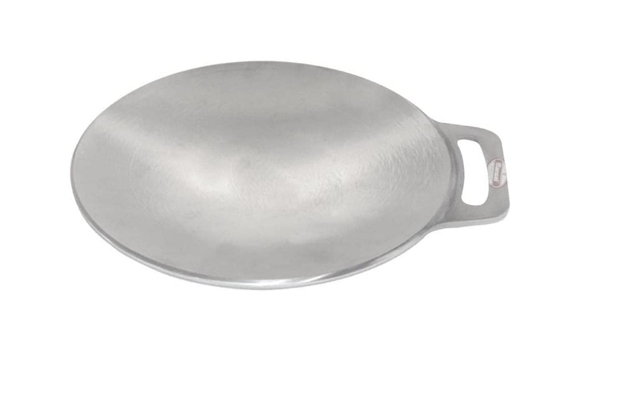 EZAHK Indolium Dosa Kallu, Indolium Polished Dosa Tawa Making Best Dosai, Single Handle, Dishwasher Safe, Concave Base for Stove Top, Low Oil Usage, Size (1.2 Kg, 12 Inch) (Shiny Silver, Aluminium)