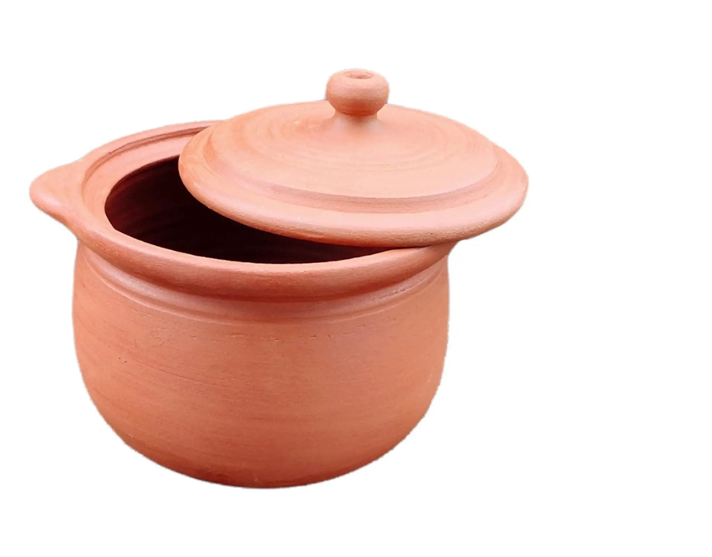 EZAHK Earthen Kadhai, Clay Pot for Cooking, Clay Pottery for Curry Dal Frying Vegetables Pre-Seasoned (2 L)