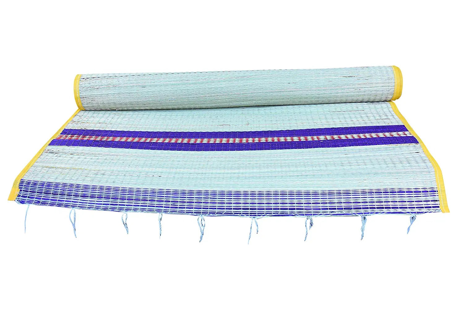 EZAHK Handmade Organic and Eco-Friendly Korai Grass Mat, Sleeping Sitting Mat - Multicolour (4X6 ft)