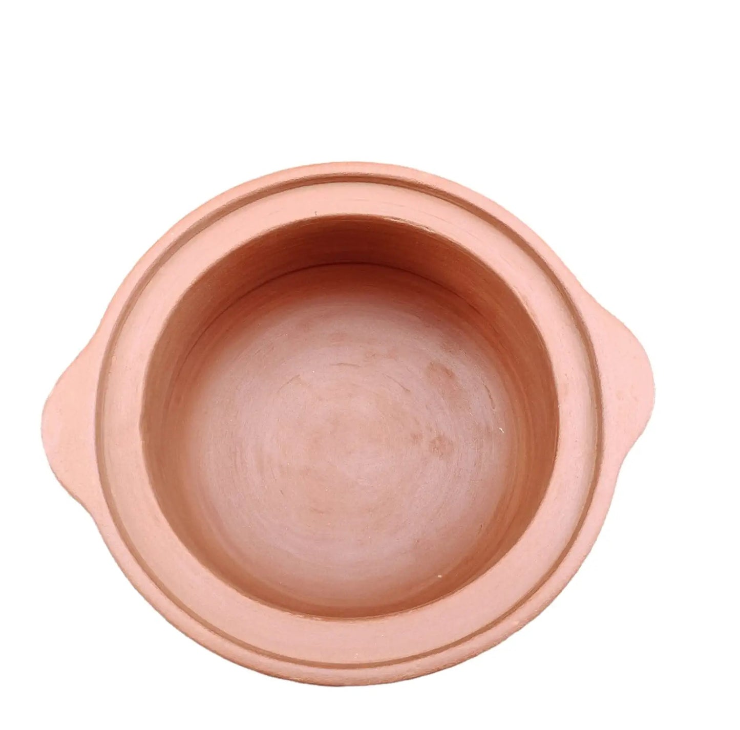 EZAHK Earthen Clay Handi with Lid, Clay Pot for Cooking, Curry Dal, Serving, Natural & Traditional (2.5 L) - Brown