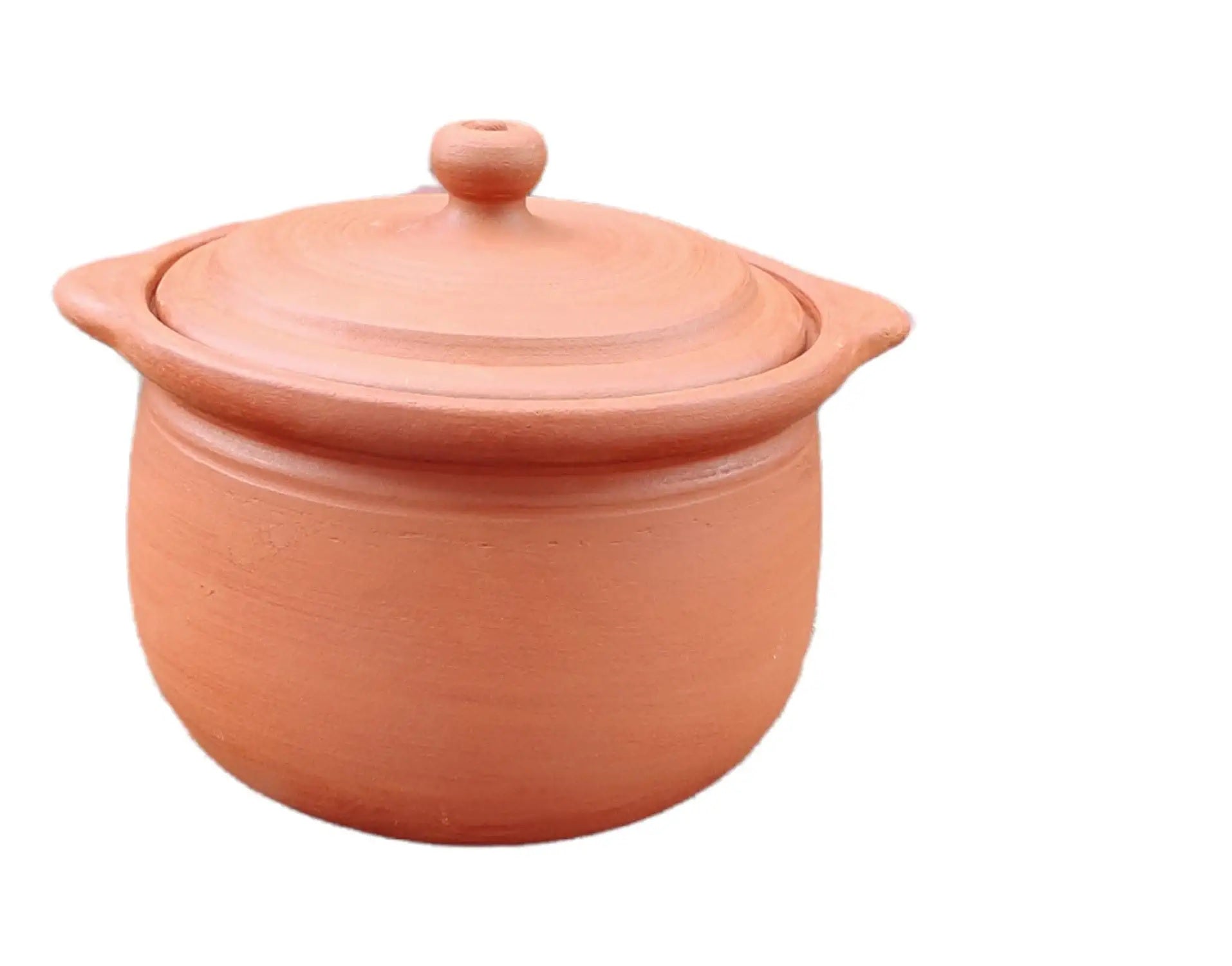 EZAHK Earthen Kadhai, Clay Pot for Cooking, Clay Pottery for Curry Dal Frying Vegetables Pre-Seasoned (2 L)